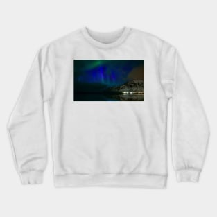 Northern lights, Skagsanden beach, Lofoten Islands, Norway (F021/4324) Crewneck Sweatshirt